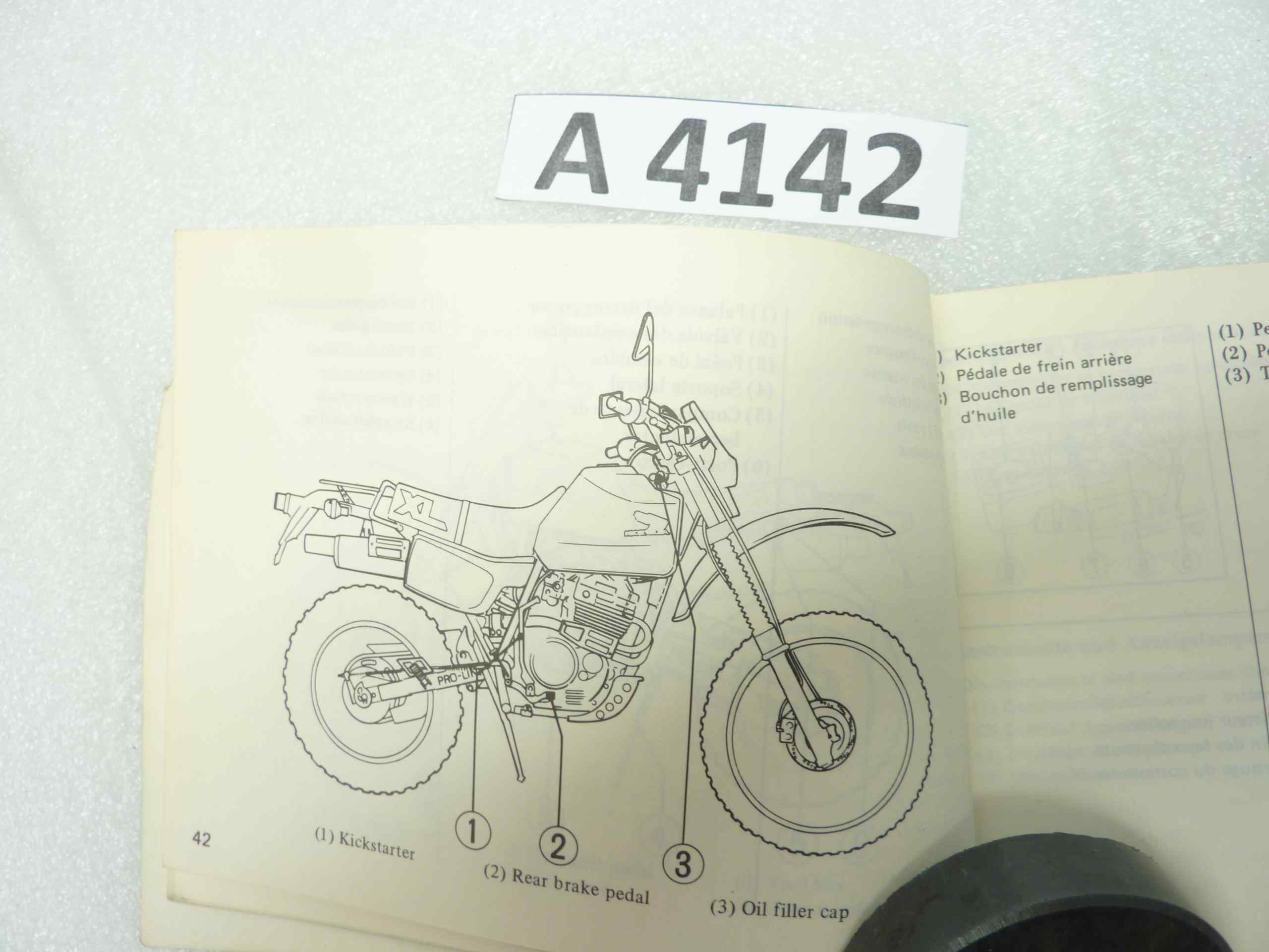 Honda XL 600 L manuale del proprietario inglese francese spagnolo tedesco ORIGINALE NO REPLICA - immagine 2