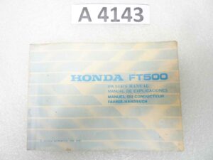 Honda FT 500 manuale del proprietario inglese francese spagnolo tedesco ORIGINALE NO REPLICA