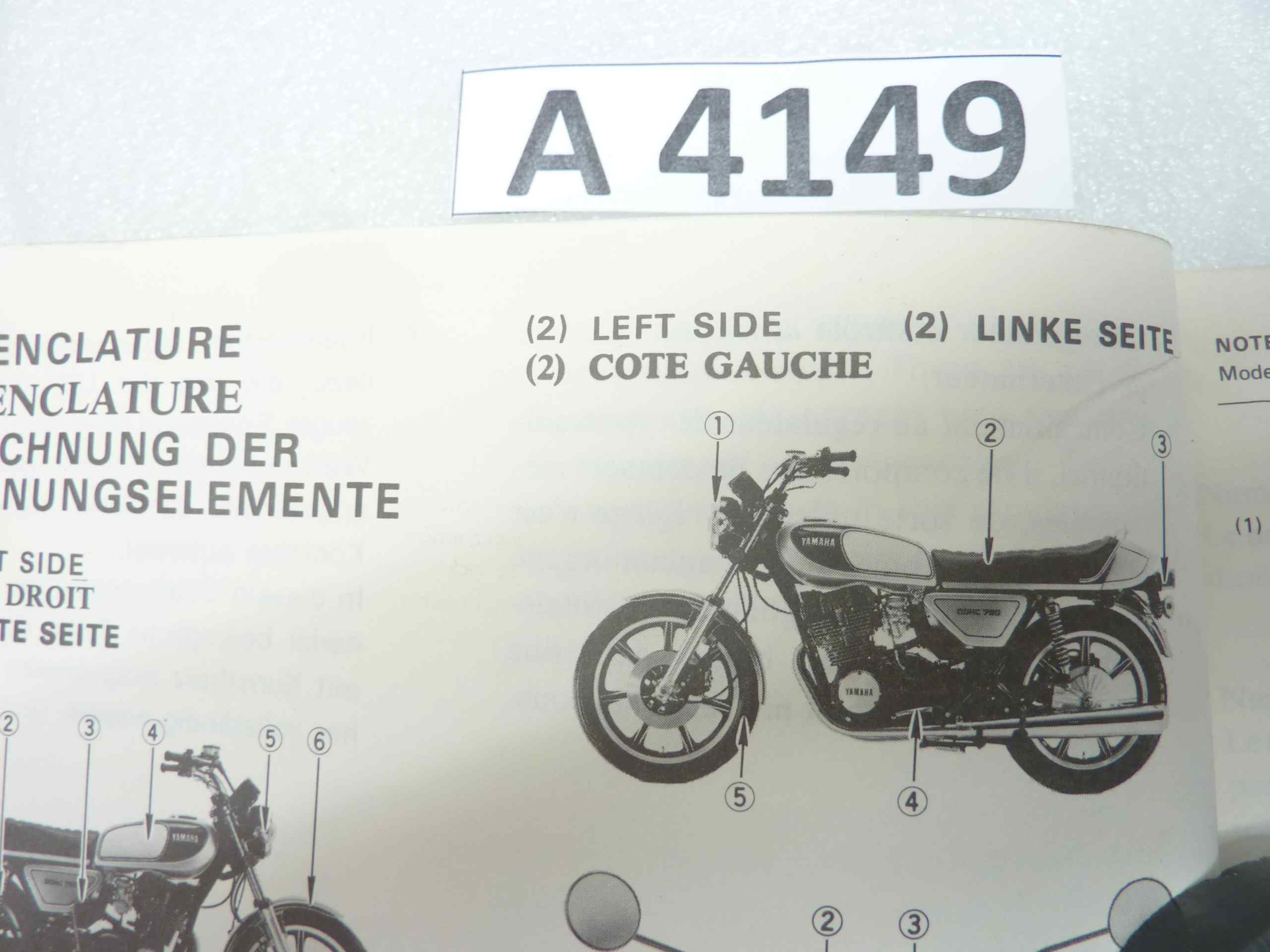 Yamaha XS 750 2D manuale del proprietario inglese francese tedesco ORIGINALE NO REPLICA - immagine 2