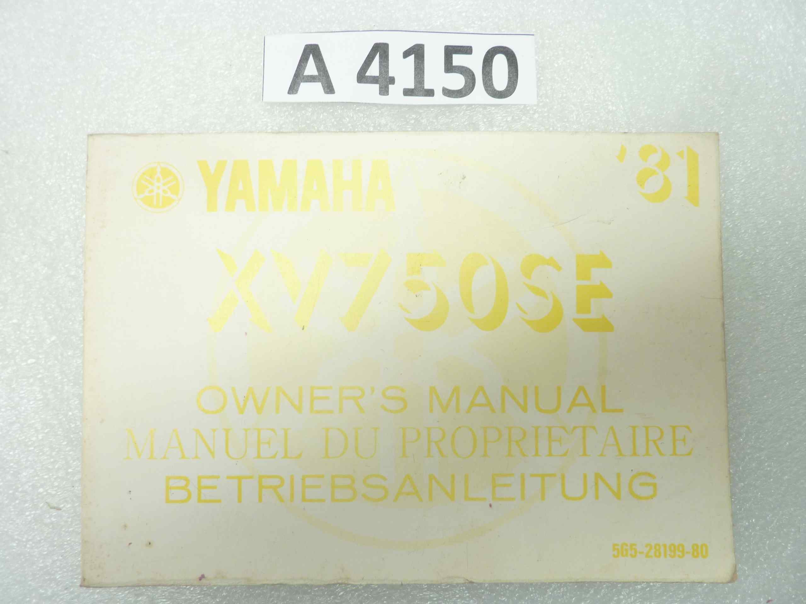 Yamaha XV 750 SE 81 manuale del proprietario inglese francese tedesco ORIGINALE NO REPLICA