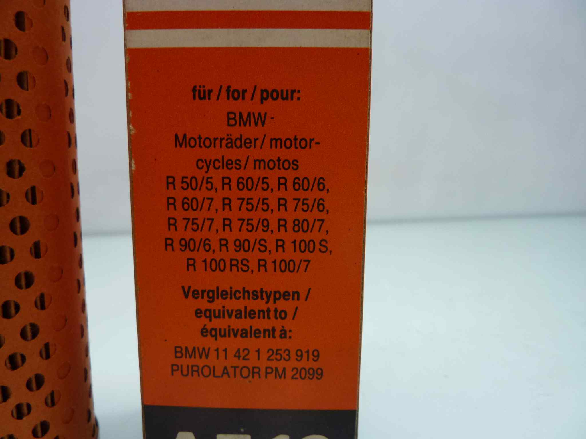 BMW R 60 75 80 100 filtro olio KNECHT AF16 2 pezzi - immagine 2