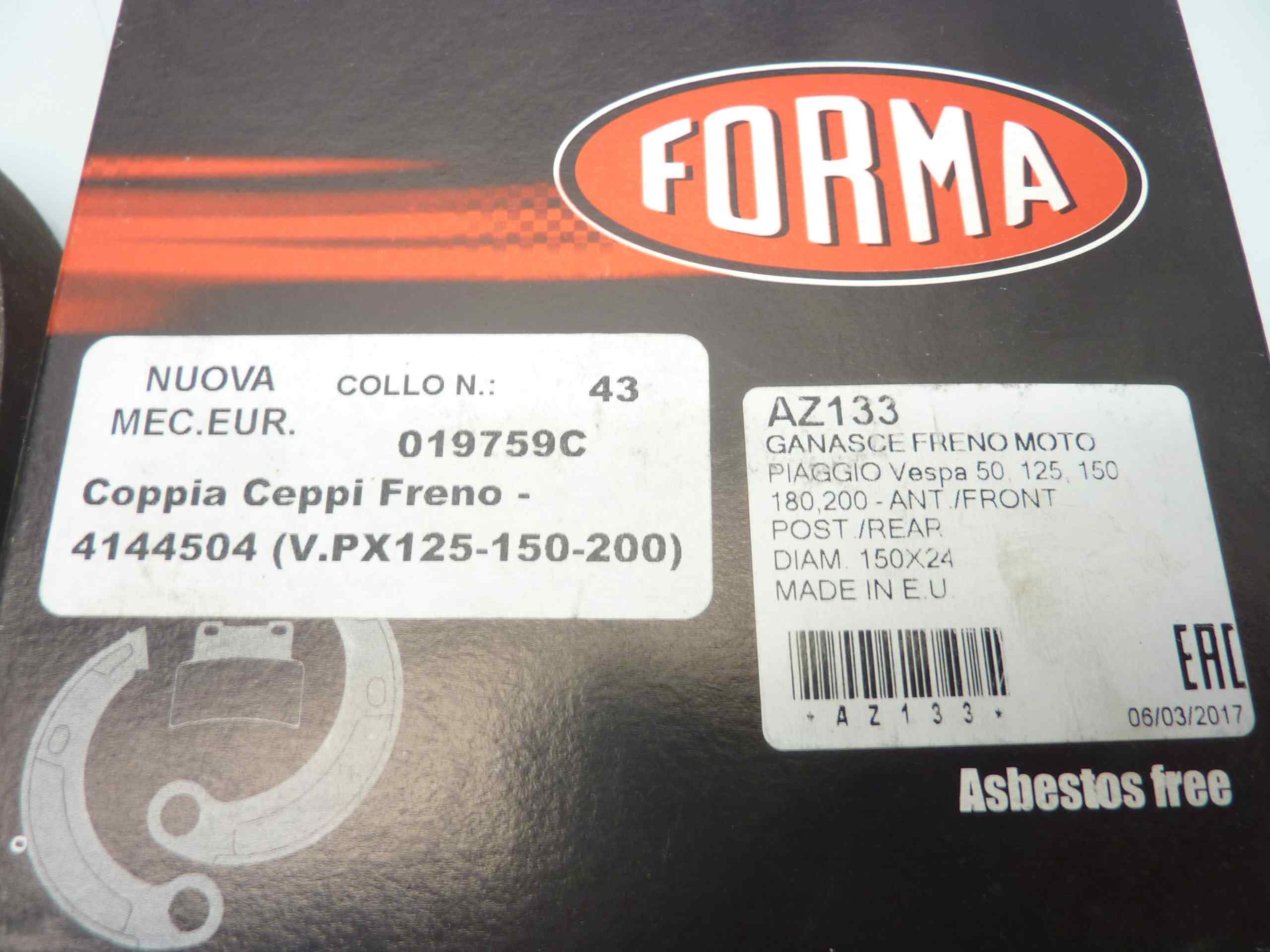 Piaggio Vespa PX 50 125 150 180 200 ceppi ganasce freno - immagine 2