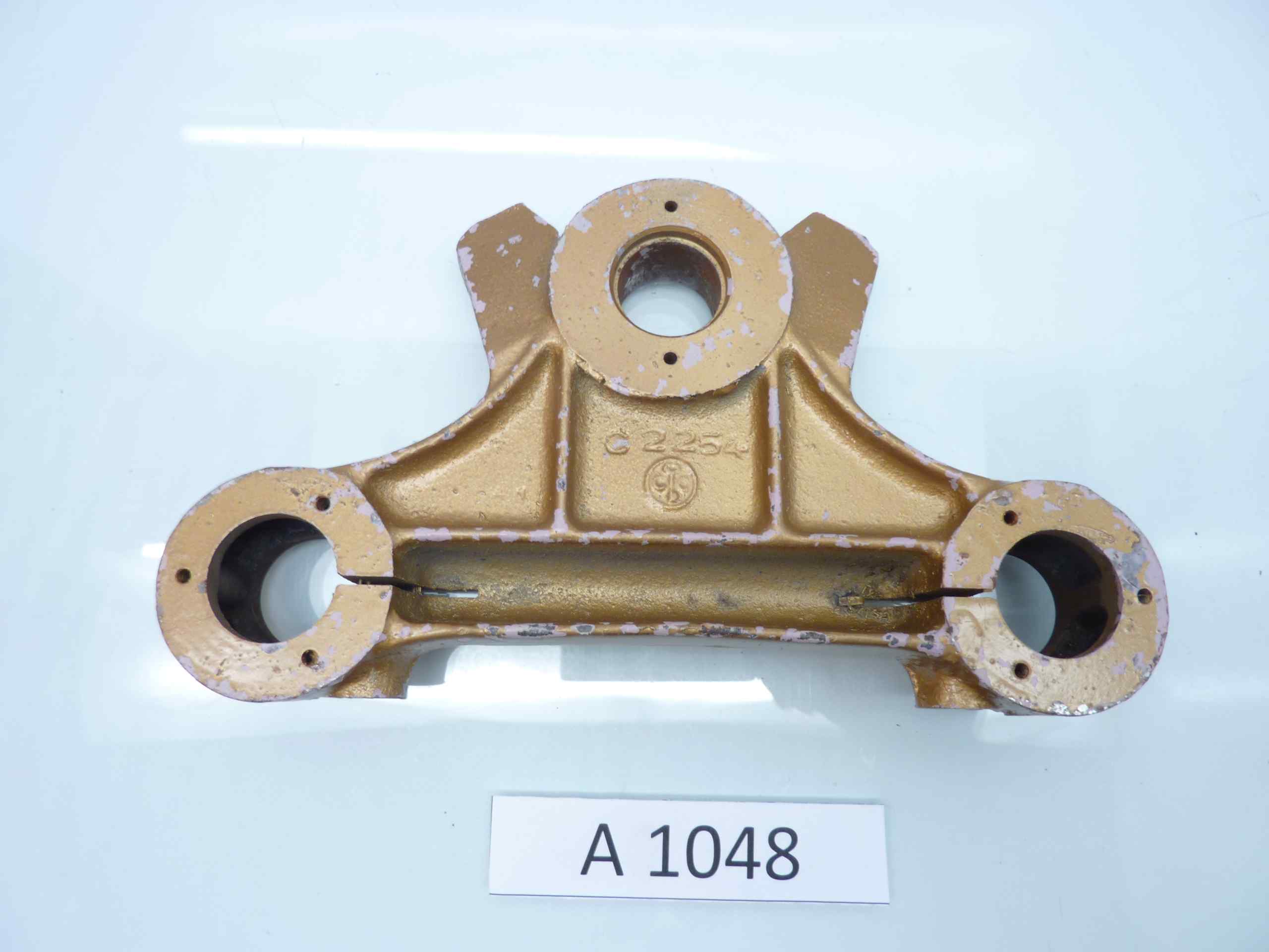 Piastra di sterzo superiore oro moto epoca cod 2254 - immagine 2