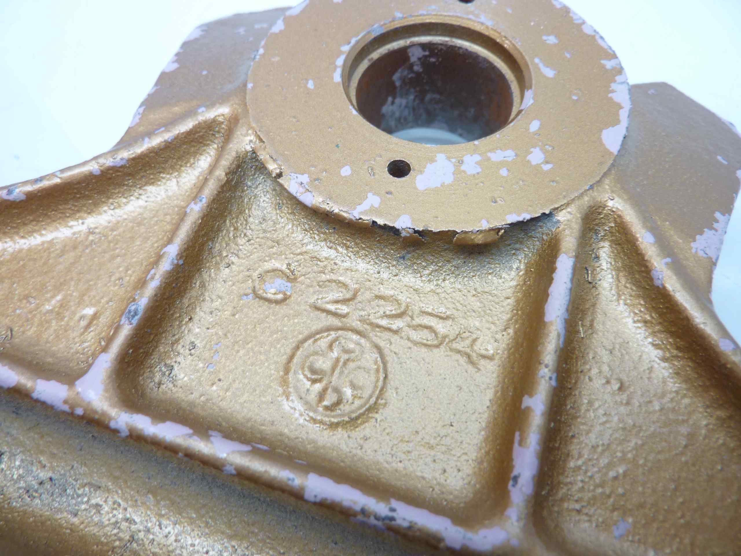 Piastra di sterzo superiore oro moto epoca cod 2254 - immagine 3