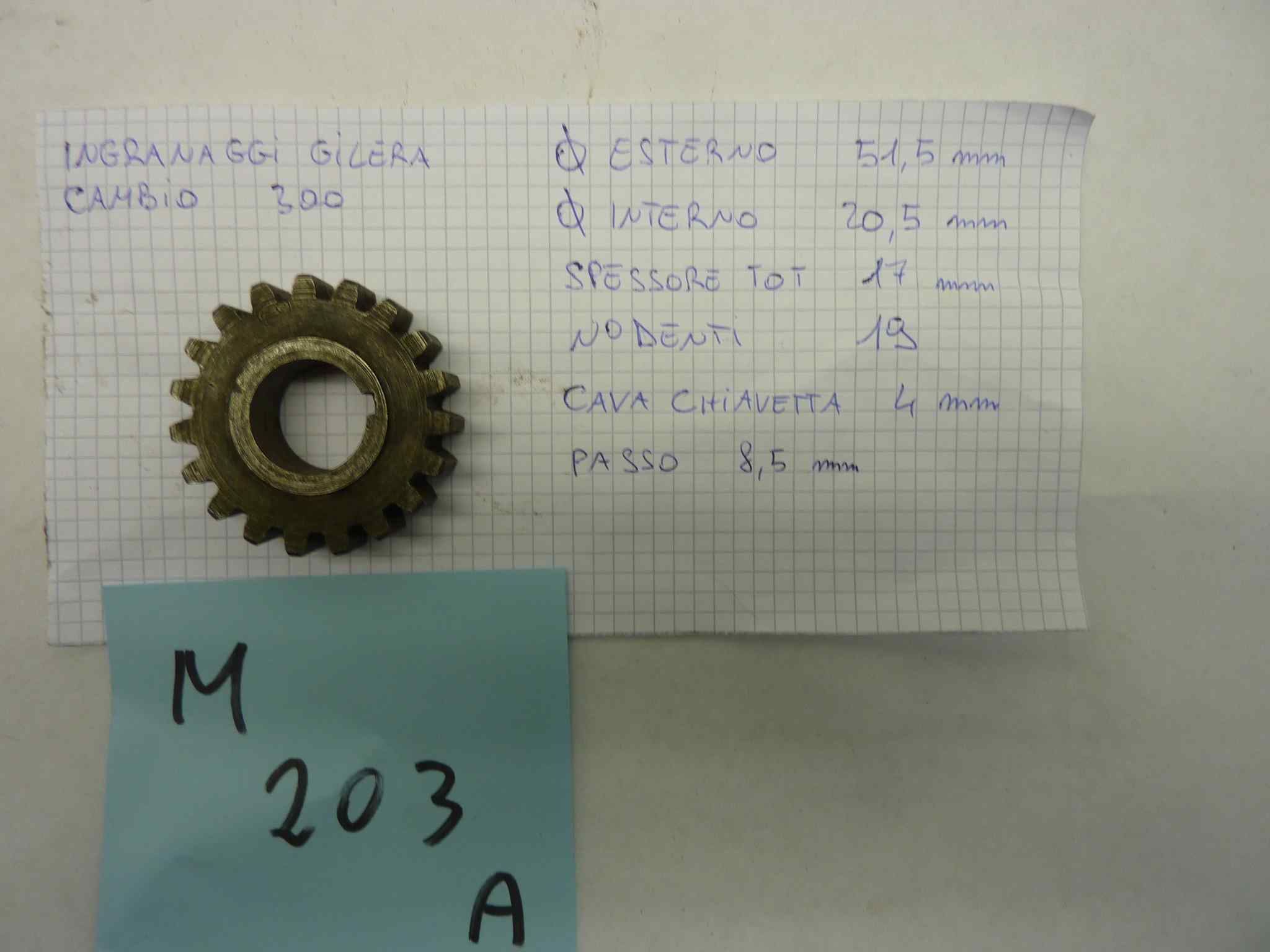 GILERA 300 PRIMA SERIE ingranaggio cambio sede chiavella - immagine 3