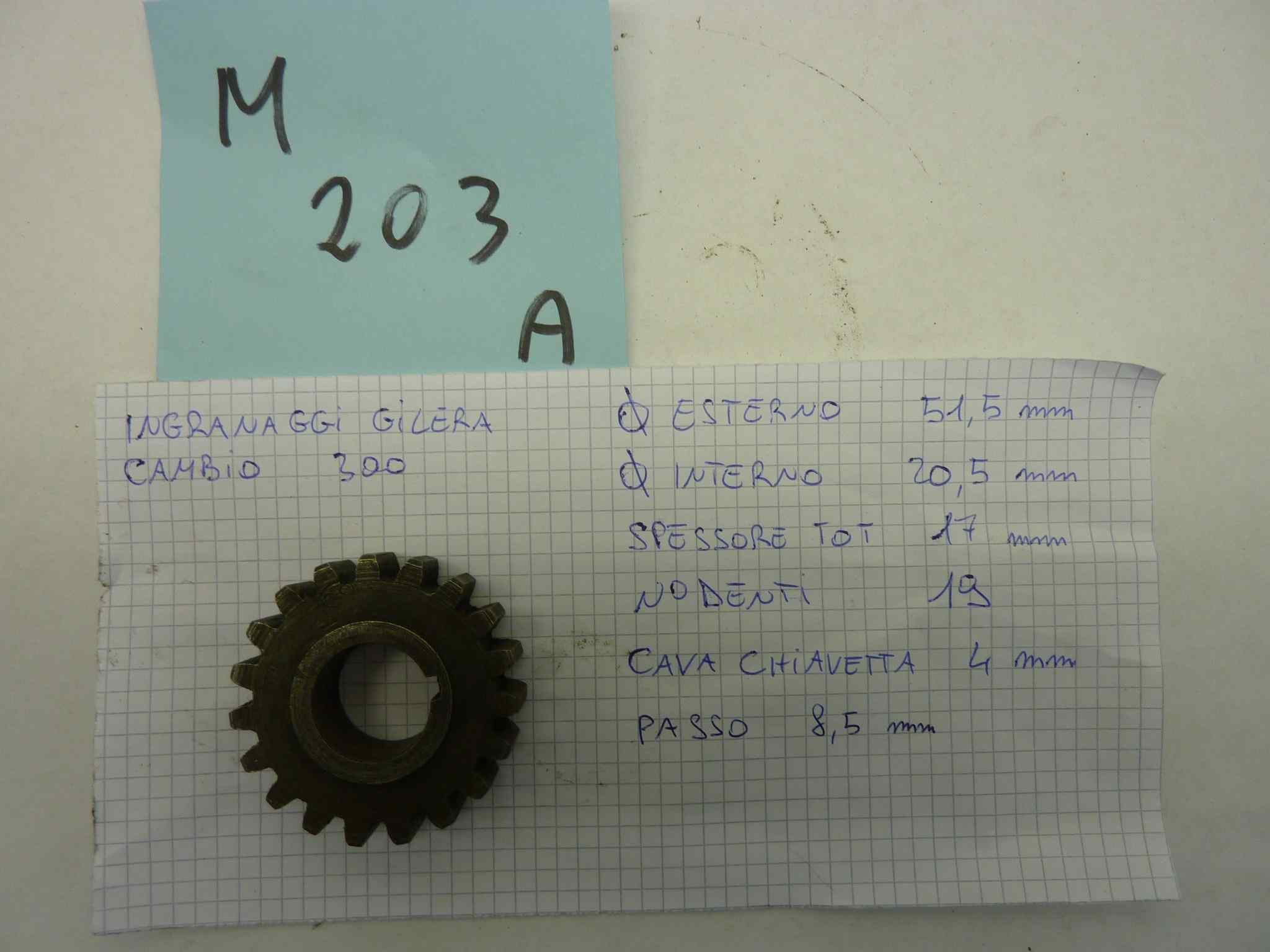 GILERA 300 PRIMA SERIE ingranaggio cambio sede chiavella - immagine 4