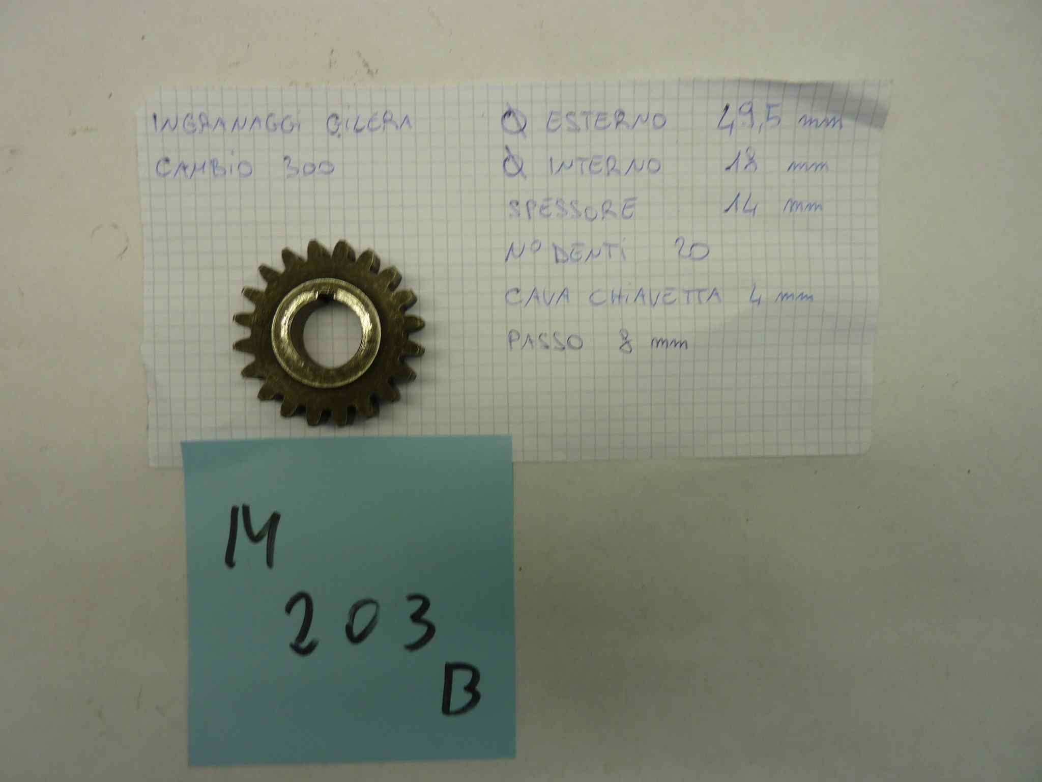 GILERA 300 PRIMA SERIE ingranaggio cambio sede chiavella