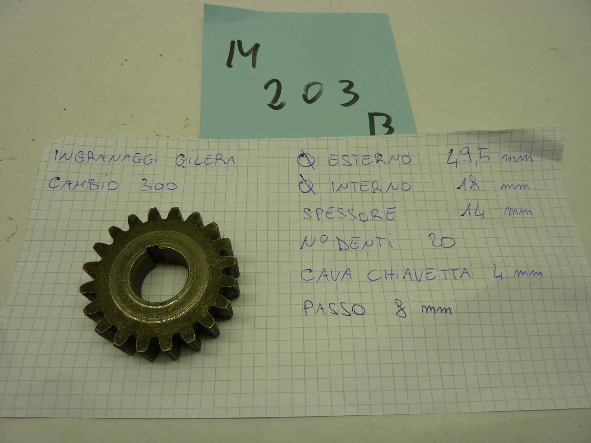 GILERA 300 PRIMA SERIE ingranaggio cambio sede chiavella - immagine 3