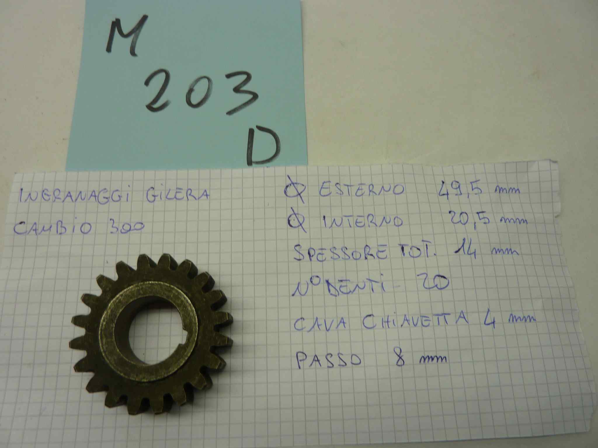 GILERA 300 PRIMA SERIE ingranaggio cambio sede chiavella - immagine 2