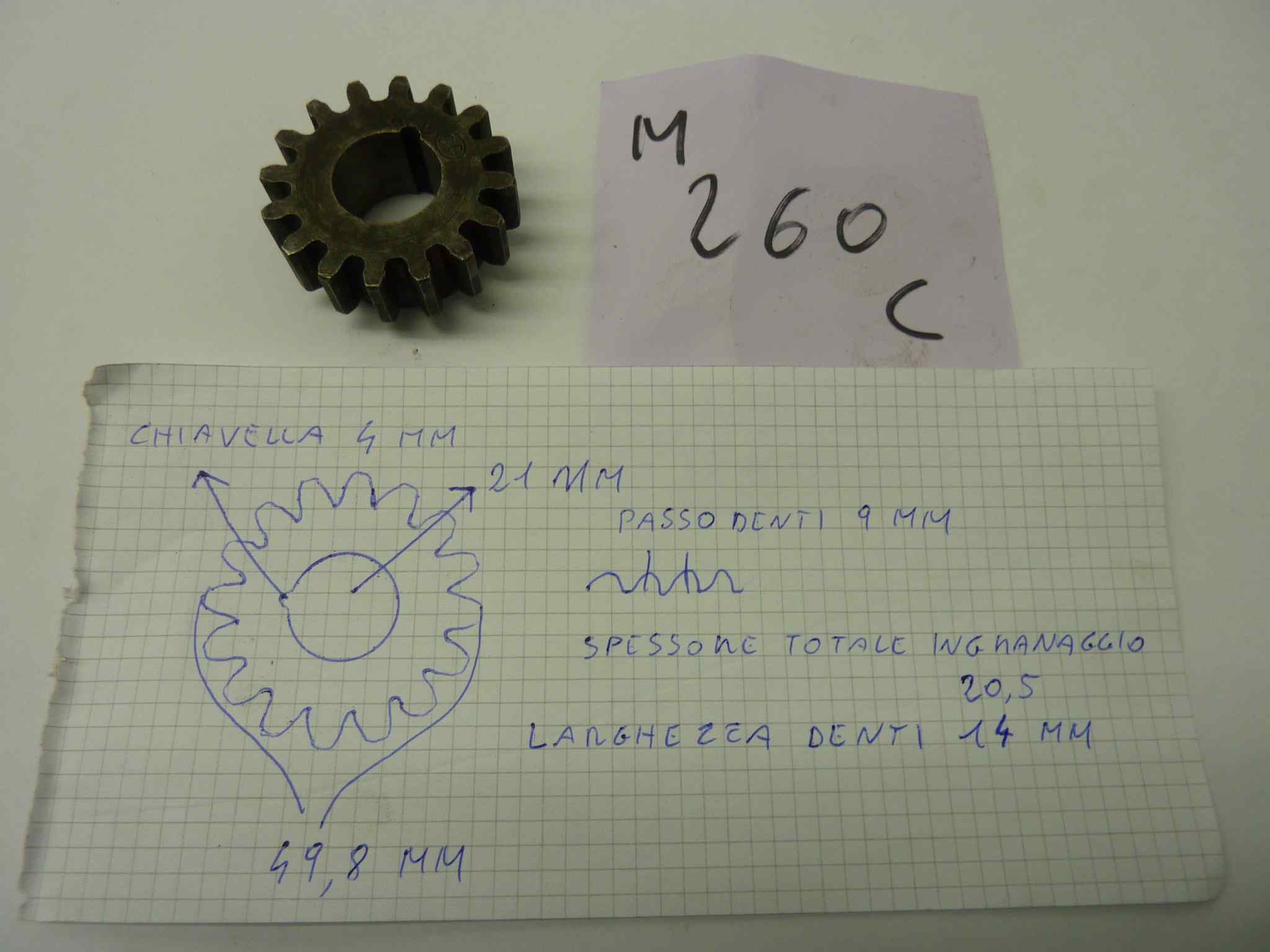 GILERA vari modelli ingranaggio cambio con sede chiavella Z16 denti originale - immagine 4
