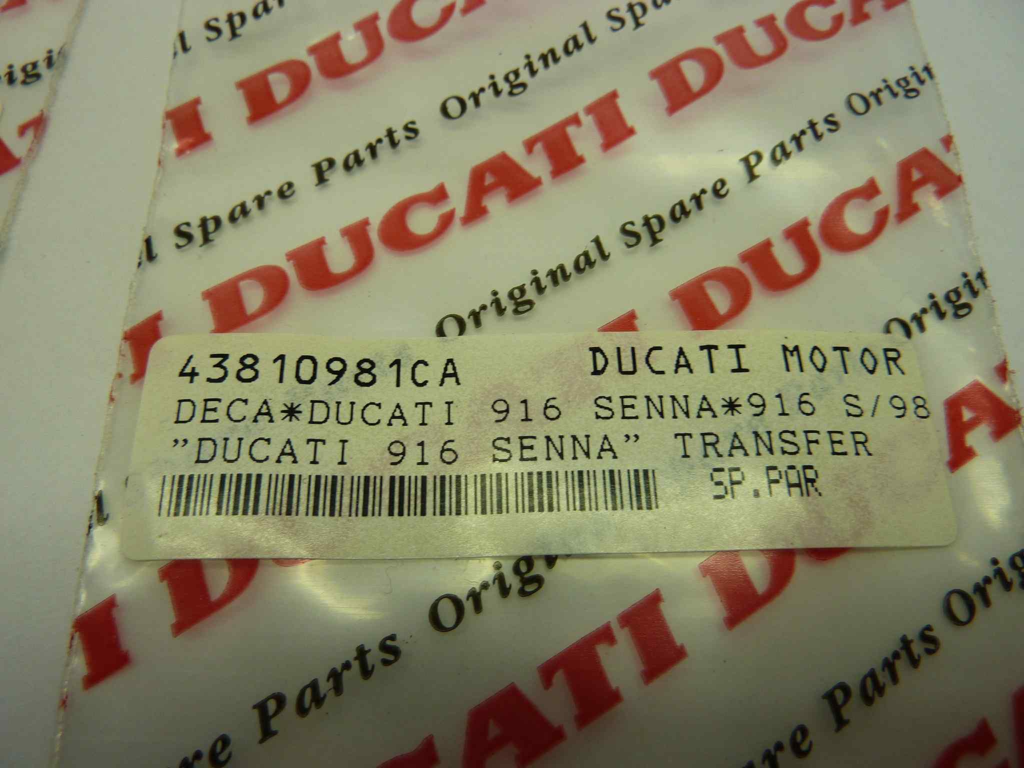 DUCATI 916 SENNA coppia adesivi originali cod Ducati 43810981CA - immagine 3
