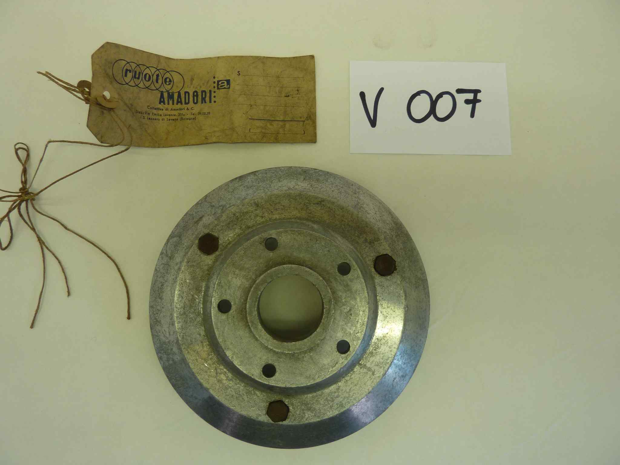 Flangia attacco corona moto epoca vari modelli mozzo posteriore diam est 164 mm e foro 35 mm
