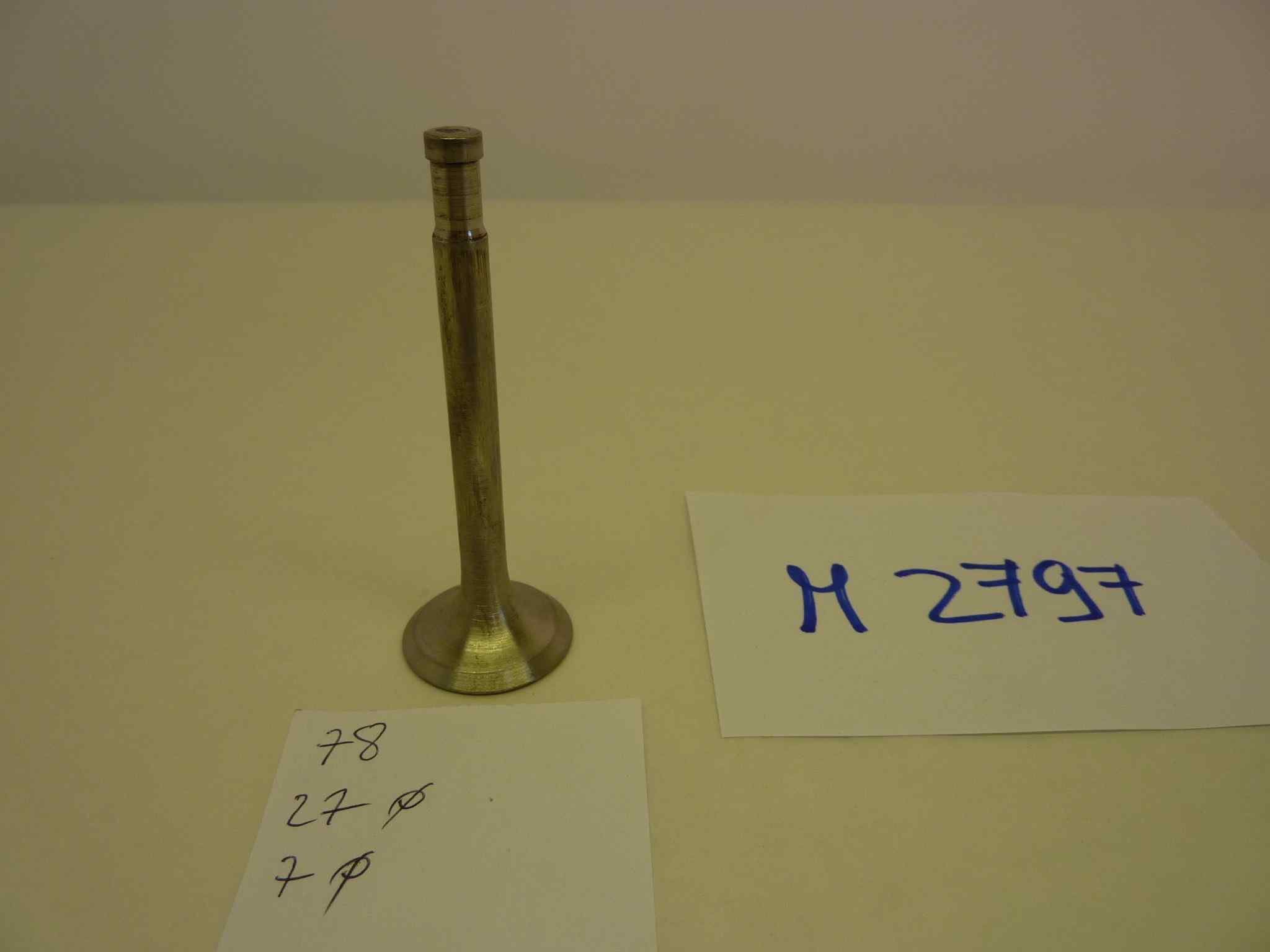 GILERA vari modelli valvola motore aspirazione o scarico Altezza totale 78,0 mm - diam stelo 7 mm - diam testa 27,0 mm