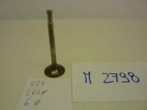 GILERA vari modelli valvola motore aspirazione o scarico Altezza totale  72,8 mm - diam stelo 6 mm - diam testa 26,3 mm