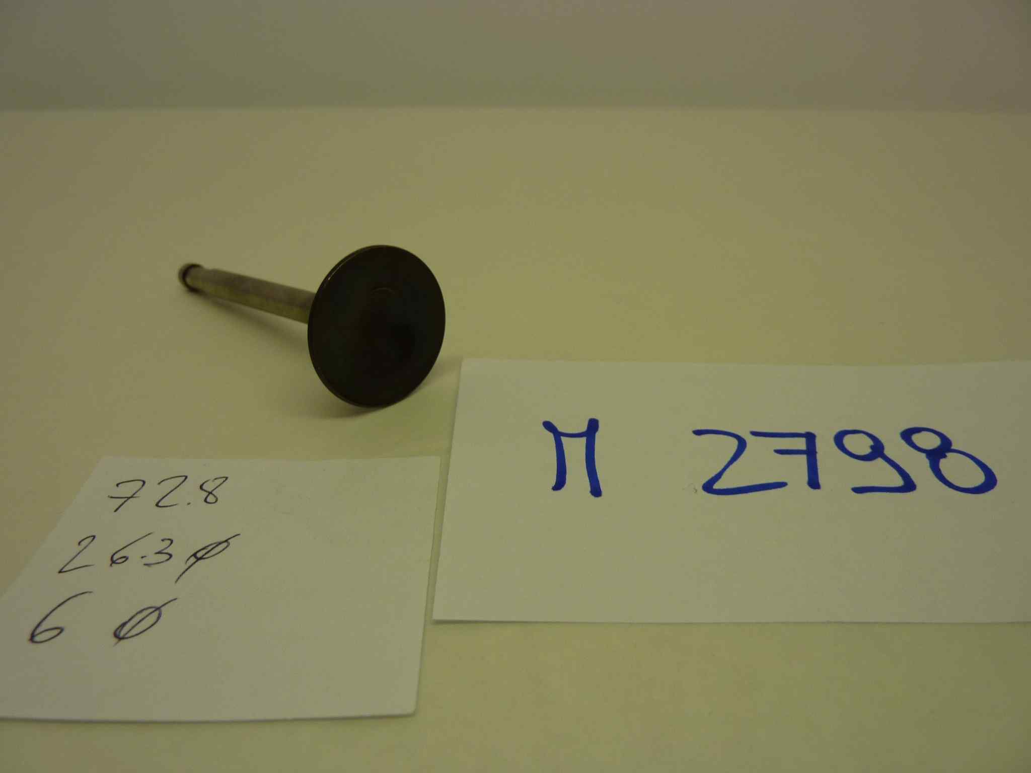 GILERA vari modelli valvola motore aspirazione o scarico Altezza totale 72,8 mm - diam stelo 6 mm - diam testa 26,3 mm - immagine 2