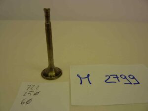 GILERA vari modelli valvola motore aspirazione o scarico Altezza totale  72,2 mm - diam stelo 6 mm - diam testa 25,0 mm