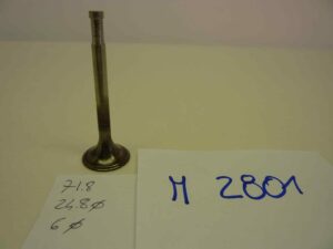 GILERA vari modelli valvola motore aspirazione o scarico Altezza totale  71,8 mm - diam stelo 6 mm - diam testa 24,8 mm