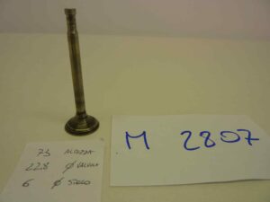 GILERA vari modelli valvola motore aspirazione o scarico Altezza totale  73,0 mm - diam stelo 6 mm - diam testa 22,8 mm