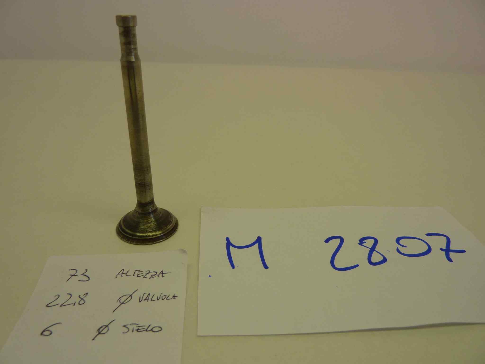GILERA vari modelli valvola motore aspirazione o scarico Altezza totale 73,0 mm - diam stelo 6 mm - diam testa 22,8 mm