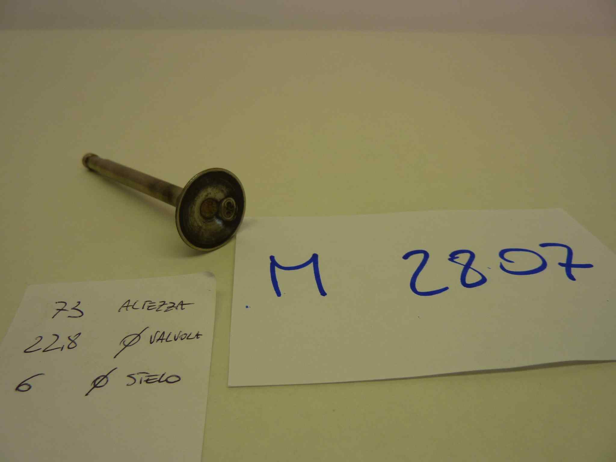 GILERA vari modelli valvola motore aspirazione o scarico Altezza totale 73,0 mm - diam stelo 6 mm - diam testa 22,8 mm - immagine 2