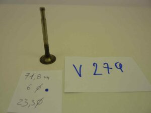 Valvola motore aspirazione o scarico moto epoca Altezza totale  71,8 mm - diam stelo 6 mm - diam testa 23,3 mm