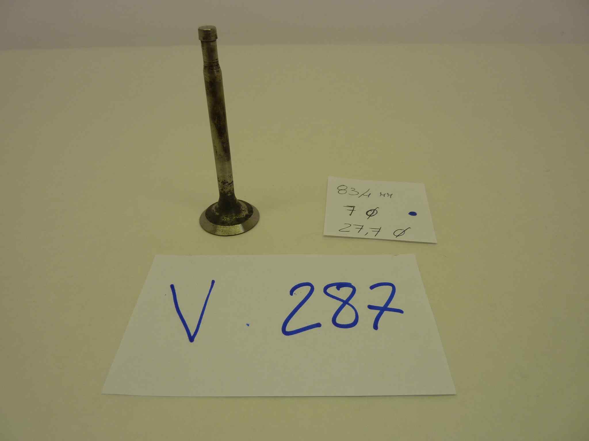 Valvola motore aspirazione o scarico moto epoca Altezza totale 83,4 mm - diam stelo 7 mm - diam testa 27,7 mm