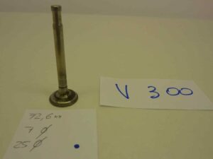 Valvola motore aspirazione o scarico moto epoca Altezza totale  72,6 mm - diam stelo 7 mm - diam testa 25 mm