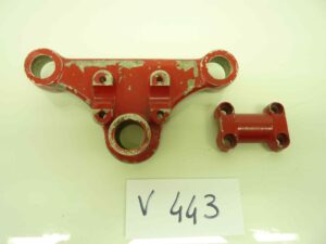 piastra sterzo moto ciclomotore epoca rossa interasse steli 172 diametro steli 23 diametro canotto 24 mm