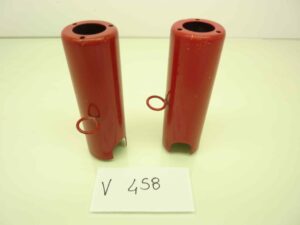 coppia coperchi ammortizzatori moto epoca rosso alt 151 diam est 50 foro superiore 29 mm