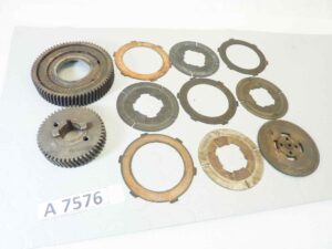 Ingranaggi Guzzi 500 Alce Superalce trasmissione primaria completa con dischi con pignone motore frizione denti 50 - 72 diam interni 30 - 54 diam est 92,5 - 132 cod 09081001 25073 25061 nuovo fondo di magazzino