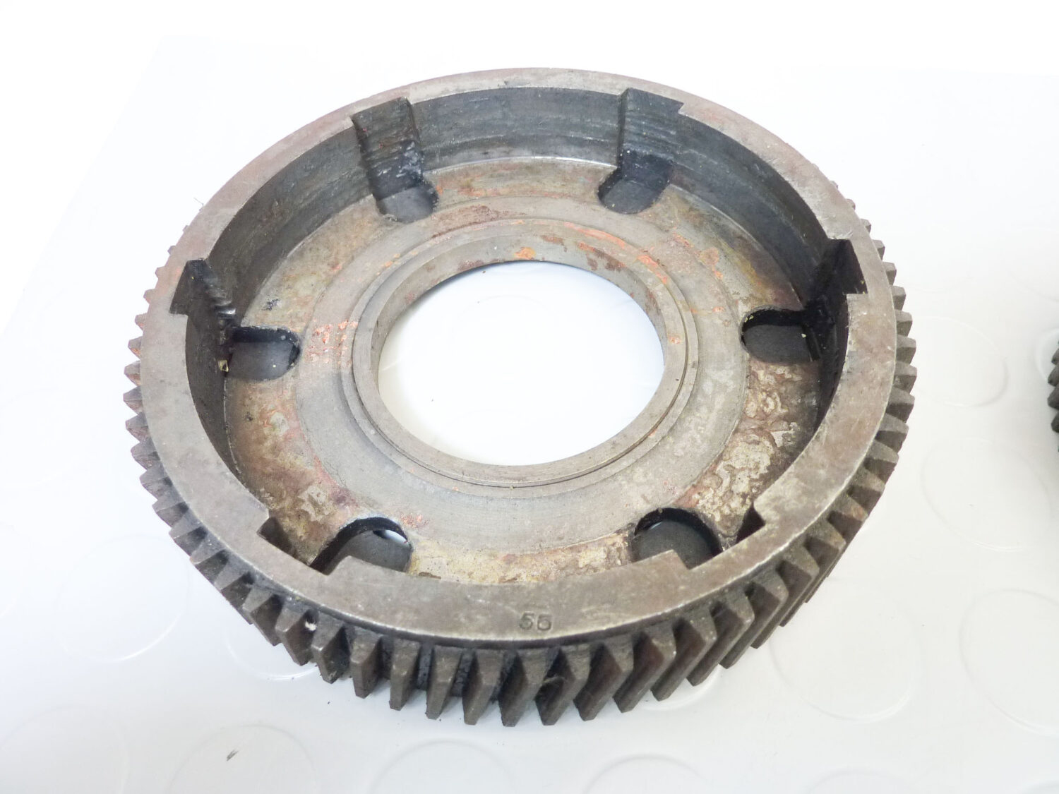 Ingranaggi trasmissione Guzzi Airone 250 completi - piattello spingidisco disco frizione tacche esterne - discho tacche interne - pignone motore codm2122 m2118 m2119 m2561 bis 2560 - immagine 9