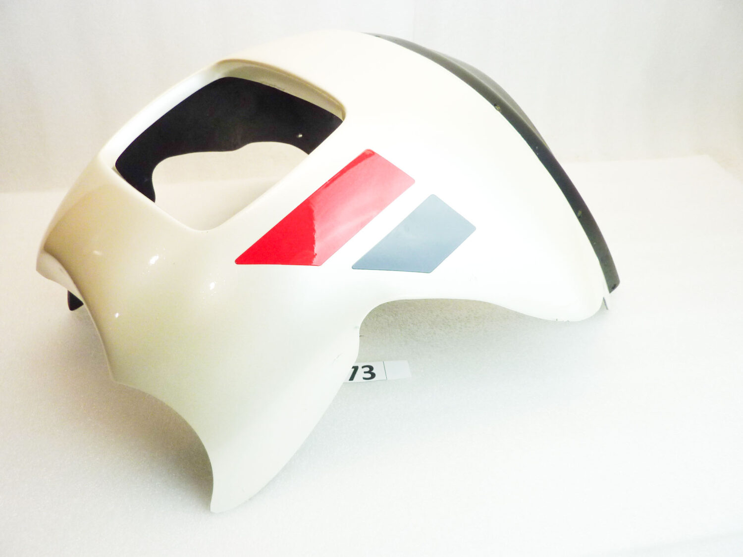 Cupolino Aprilia ST 125 bianco perla avorio dimensione faro 125 x 175 mm nuovo fondo di magazzino - immagine 3