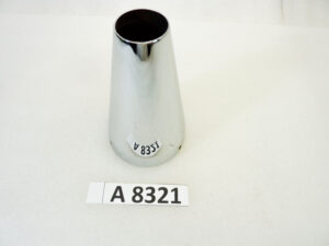 Coda terminale marmitta moto epoca Guzzi diam imbocco 87 mm lungh 149 mm diam uscita 36,5 mm