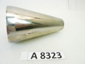 Coda terminale marmitta moto epoca Guzzi diam imbocco 90 mm lungh 165 mm diam uscita 41 mm