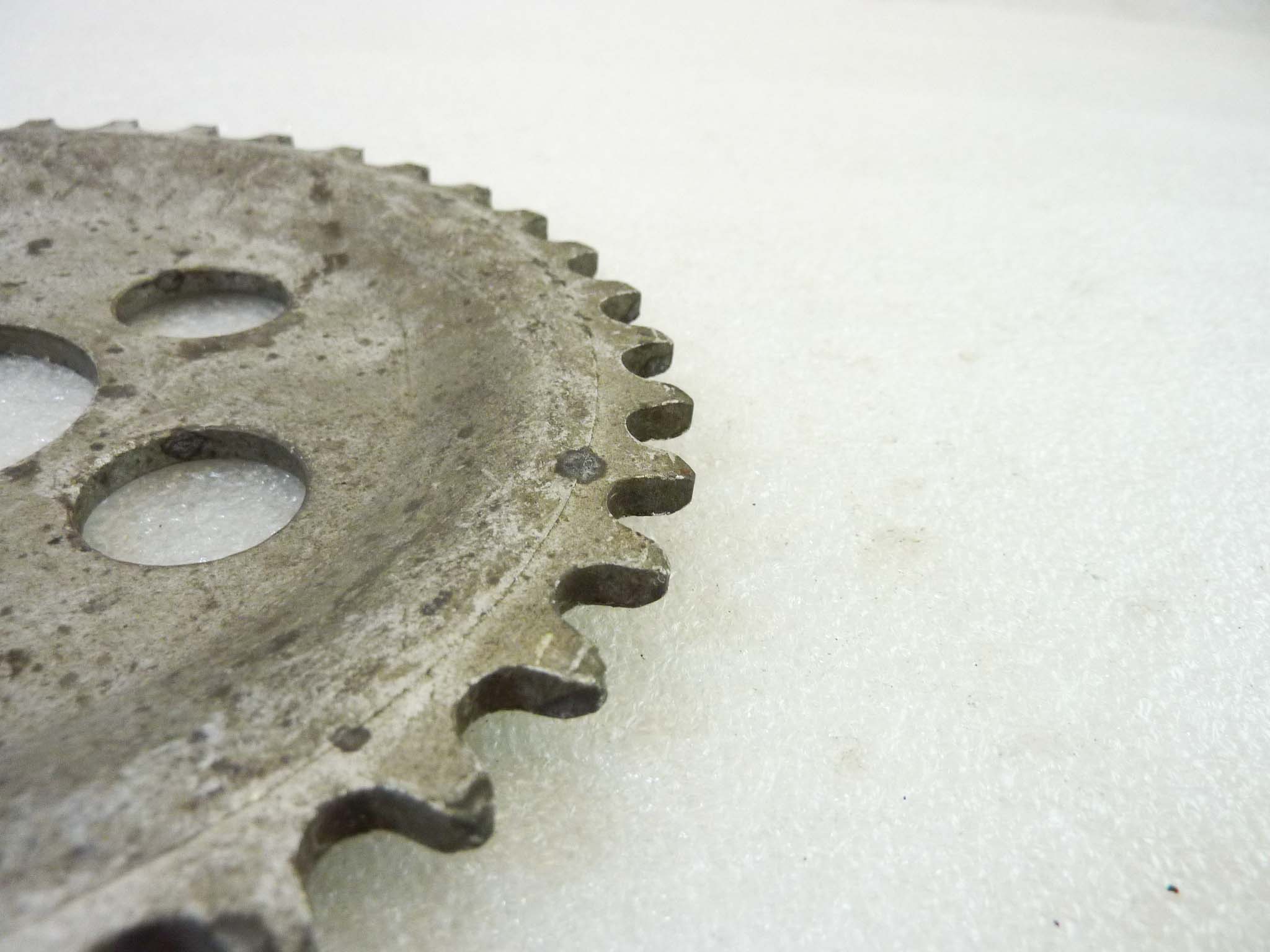 Corona 38 denti passo 420 diam foro centrale 34 mm diam est 160 mm moto epoca Guzzi Gilera Benelli Motobi MV Agusta Morini Malaguti Ducati Cagiva Aprilia vari modelli NUOVO fondo di magazzino vedi foto leggi descrizione - immagine 6
