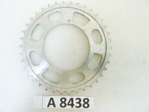 Corona 38 denti passo 415 diam foro centrale 80 mm diam est 158 mm moto epoca Guzzi Gilera Benelli Motobi MV Agusta Morini Malaguti Ducati Cagiva Aprilia vari modelli NUOVO fondo di magazzino vedi foto leggi descrizione
