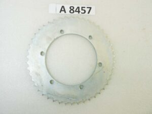 Corona 46 denti passo 420 diam foro centrale 110 mm diam est 192 mm interasse fori opposti 125 mm moto epoca Guzzi Gilera Benelli Motobi MV Agusta Morini Malaguti Ducati Cagiva Aprilia vari modelli NUOVO fondo di magazzino vedi foto leggi descrizione