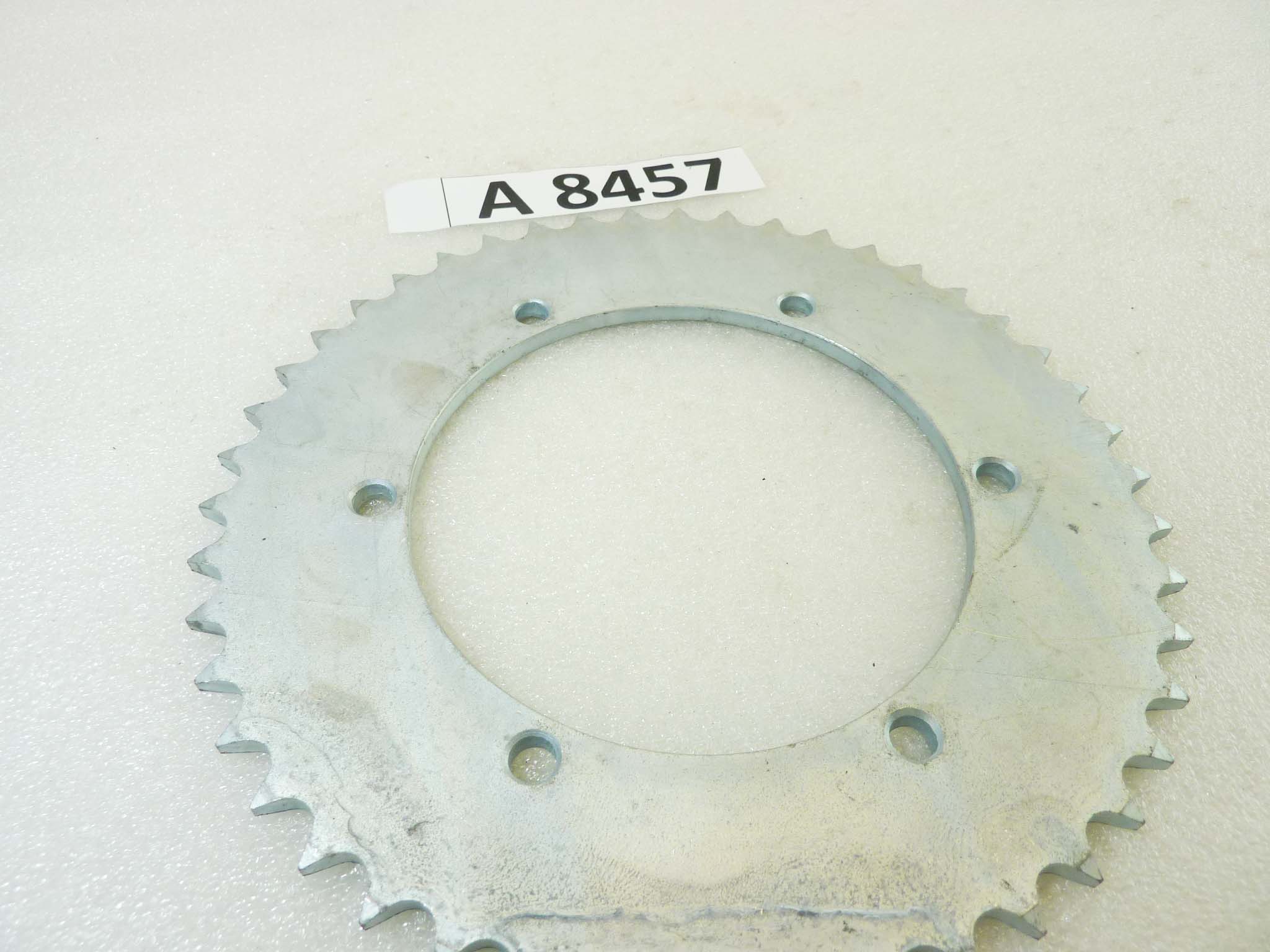 Corona 46 denti passo 420 diam foro centrale 110 mm diam est 192 mm interasse fori opposti 125 mm moto epoca Guzzi Gilera Benelli Motobi Mv Agusta Morini Malaguti Ducati Cagiva Aprilia vari modelli NUOVO fondo di magazzino vedi foto leggi descrizione - immagine 2