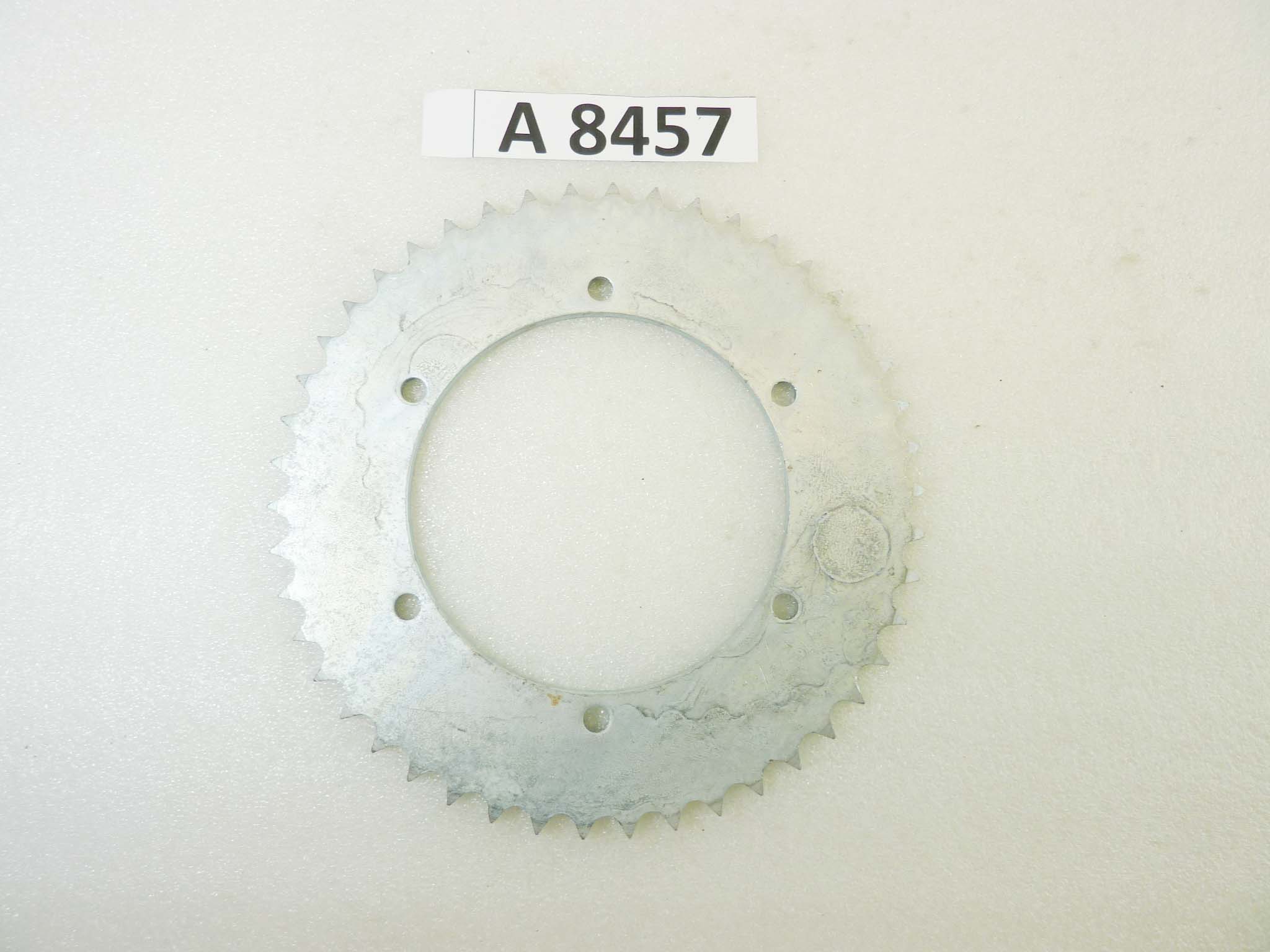 Corona 46 denti passo 420 diam foro centrale 110 mm diam est 192 mm interasse fori opposti 125 mm moto epoca Guzzi Gilera Benelli Motobi Mv Agusta Morini Malaguti Ducati Cagiva Aprilia vari modelli NUOVO fondo di magazzino vedi foto leggi descrizione - immagine 4