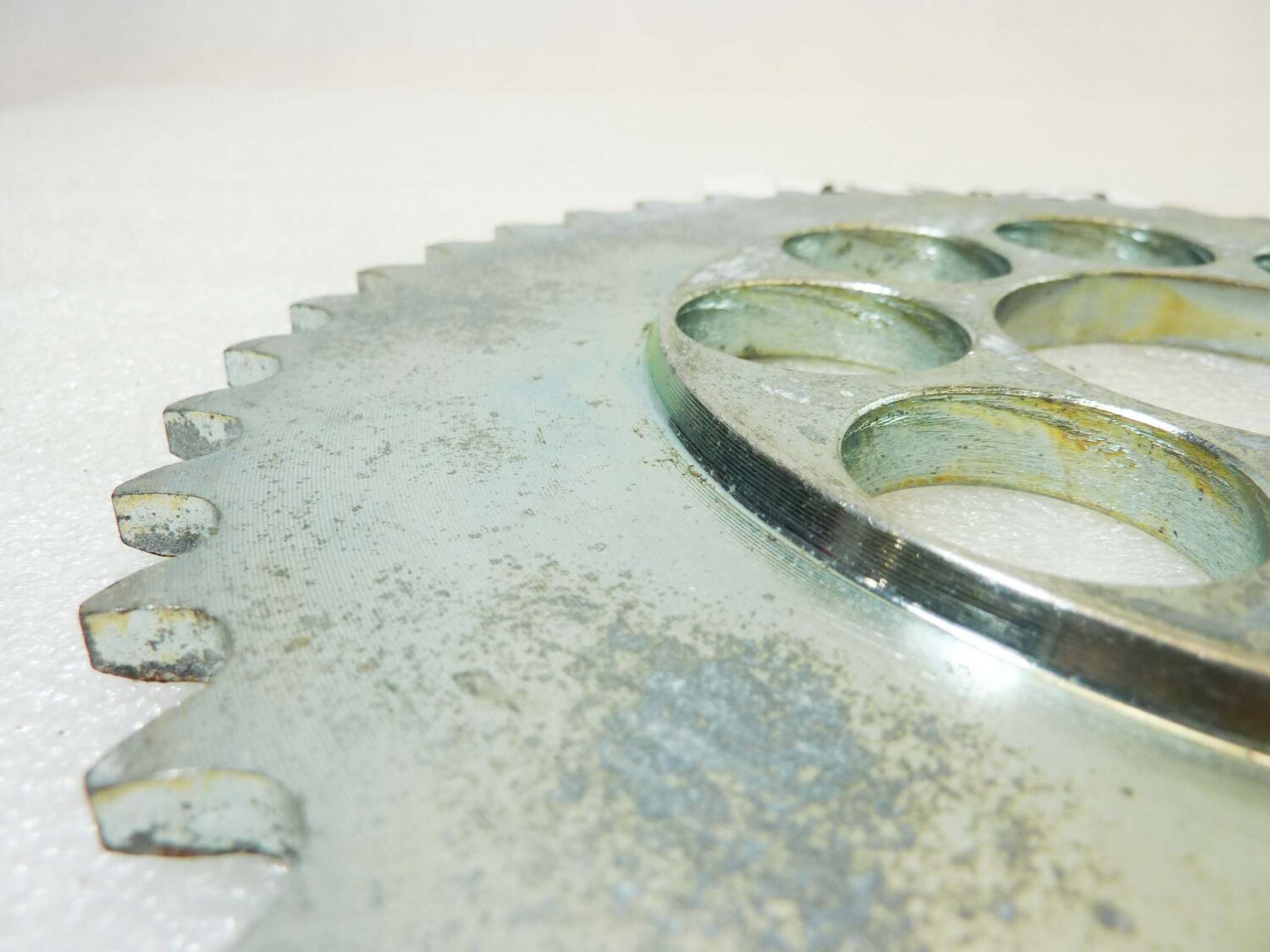 Corona Guzzi Airone 250 42 denti passo 525 diam foro centrale 54 mm moto epoca Guzzi vari modelli NUOVO fondo di magazzino vedi foto leggi descrizione - immagine 3