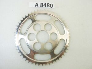 Corona cromata 51 denti passo 428 diam foro centrale 47 mm diam est 214 mm moto epoca Guzzi Gilera Benelli Motobi MV Agusta Morini Malaguti Ducati Cagiva Aprilia vari modelli NUOVO fondo di magazzino vedi foto leggi descrizione