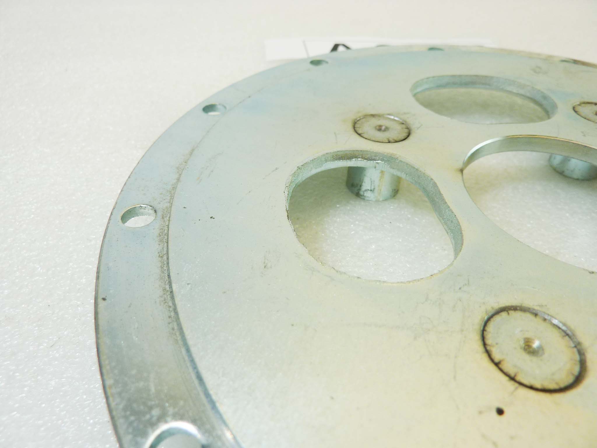 Piatto porta corona Guzzi e vari 554 diam foro centrale 46 mm diam est 186 mm int perni 90 mm moto epoca vari modelli NUOVO fondo di magazzino vedi foto leggi descrizione - immagine 5