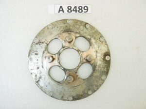 Piatto porta corona Guzzi e vari 554 diam foro centrale 46 mm diam est 186 mm int perni 90 mm moto epoca vari modelli