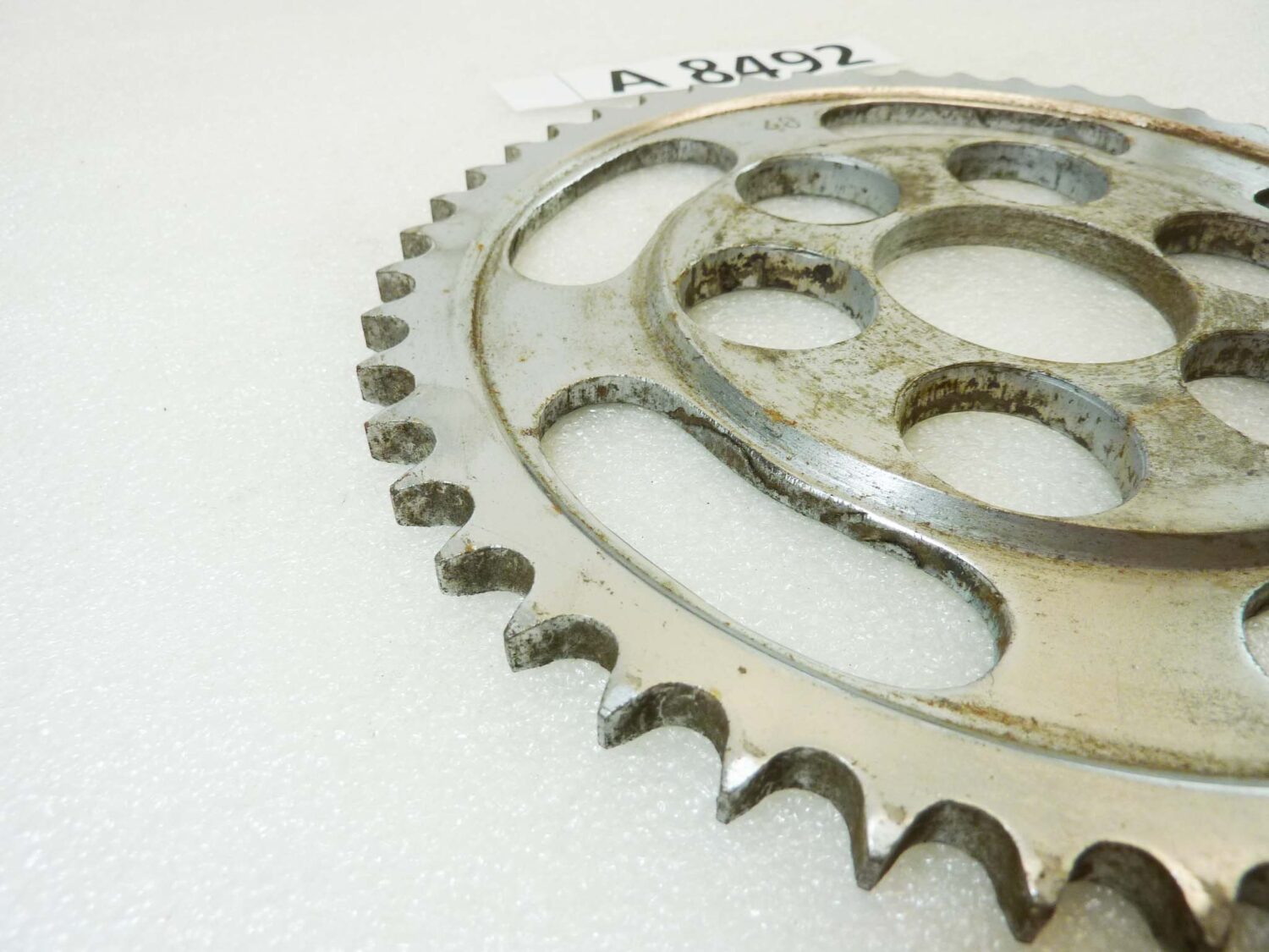 Corona 48 denti passo 428 diam foro centrale 46 mm diam est 200 mm moto epoca Guzzi Gilera Benelli Motobi MV Agusta Morini Malaguti Ducati Cagiva Aprilia vari modelli NUOVO fondo di magazzino vedi foto leggi descrizione - immagine 3