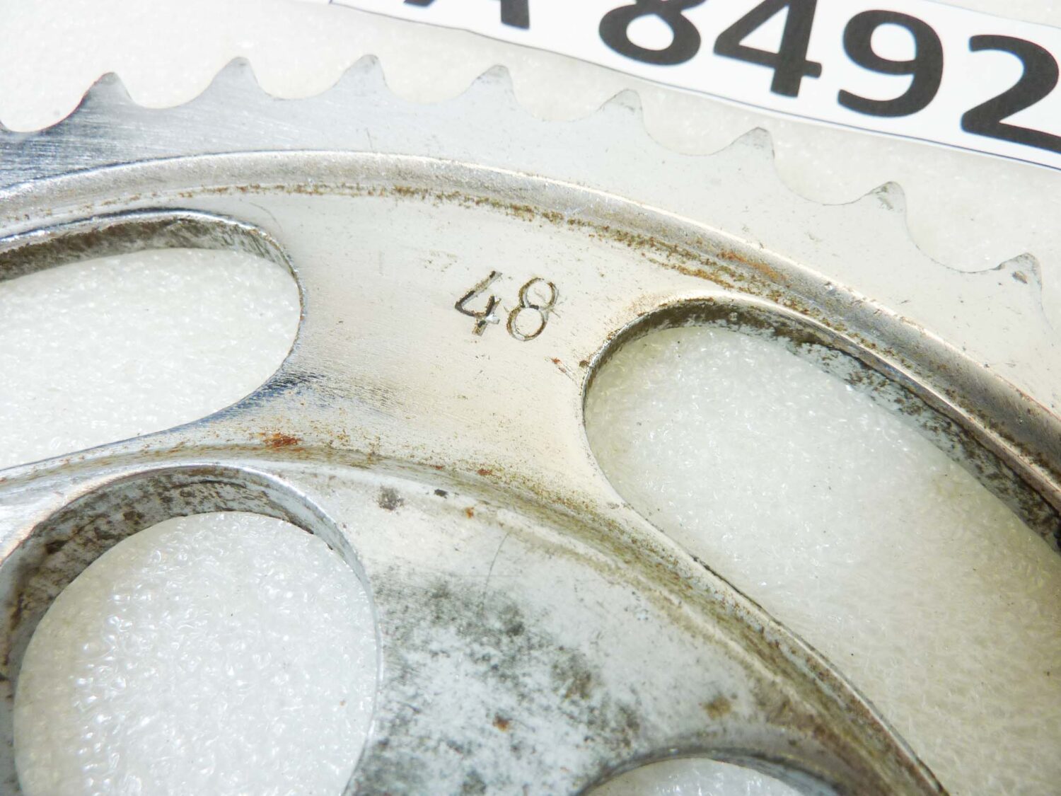 Corona 48 denti passo 428 diam foro centrale 46 mm diam est 200 mm moto epoca Guzzi Gilera Benelli Motobi MV Agusta Morini Malaguti Ducati Cagiva Aprilia vari modelli NUOVO fondo di magazzino vedi foto leggi descrizione - immagine 5