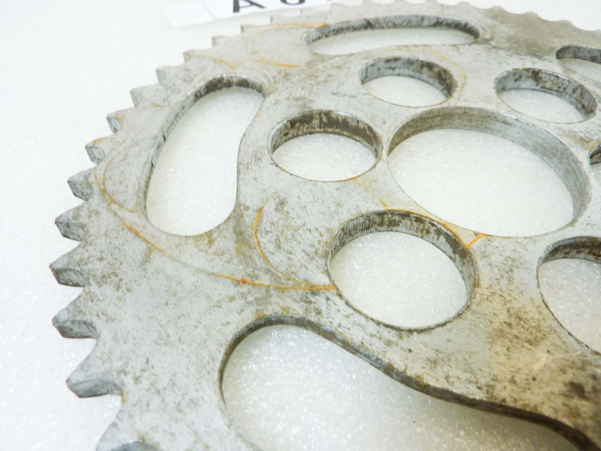 Corona 48 denti passo 428 diam foro centrale 46 mm diam est 200 mm moto epoca Guzzi Gilera Benelli Motobi MV Agusta Morini Malaguti Ducati Cagiva Aprilia vari modelli NUOVO fondo di magazzino vedi foto leggi descrizione - immagine 7