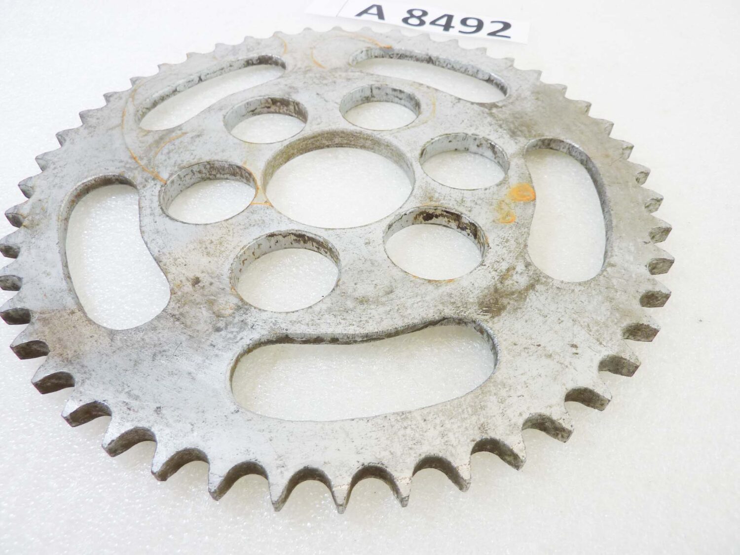 Corona 48 denti passo 428 diam foro centrale 46 mm diam est 200 mm moto epoca Guzzi Gilera Benelli Motobi MV Agusta Morini Malaguti Ducati Cagiva Aprilia vari modelli NUOVO fondo di magazzino vedi foto leggi descrizione - immagine 8
