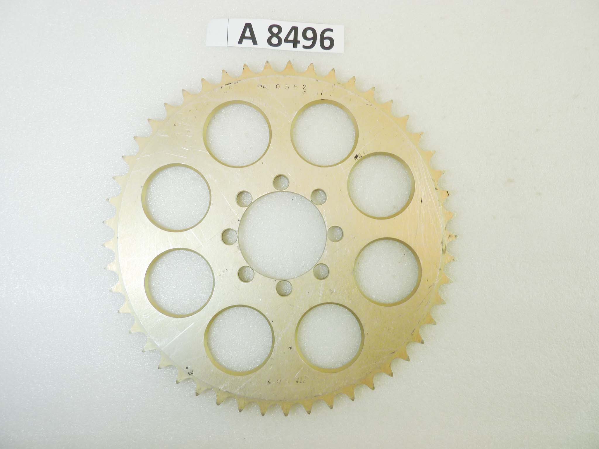 Corona Harley Davidson PBI 0552 49T 49 denti passo 525 diam foro centrale 63 mm diam est 257 mm int fori opposti 78 mm vari modelli NUOVO fondo di magazzino vedi foto leggi descrizione