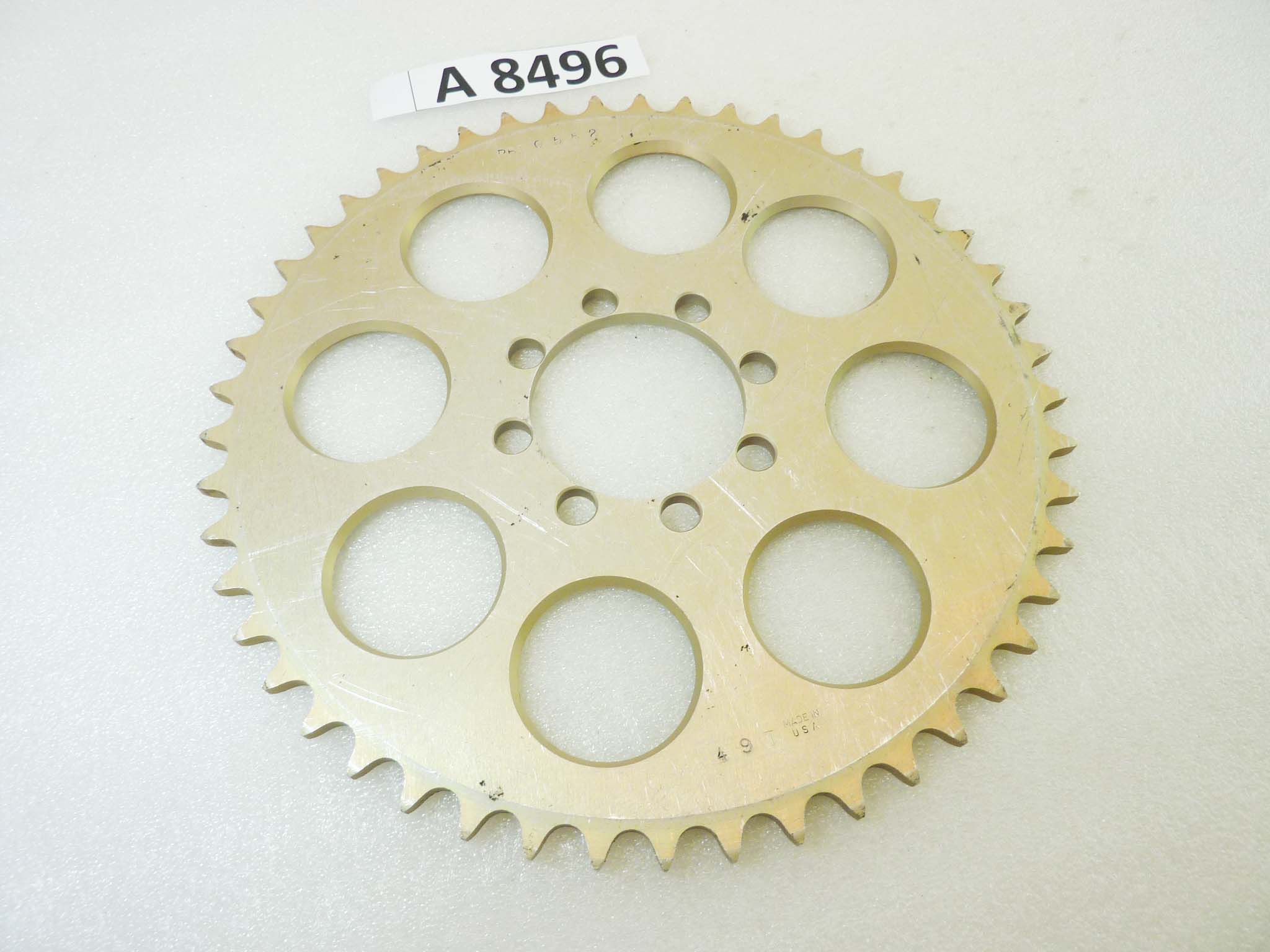 Corona Harley Davidson PBI 0552 49T 49 denti passo 525 diam foro centrale 63 mm diam est 257 mm int fori opposti 78 mm vari modelli NUOVO fondo di magazzino vedi foto leggi descrizione - immagine 2