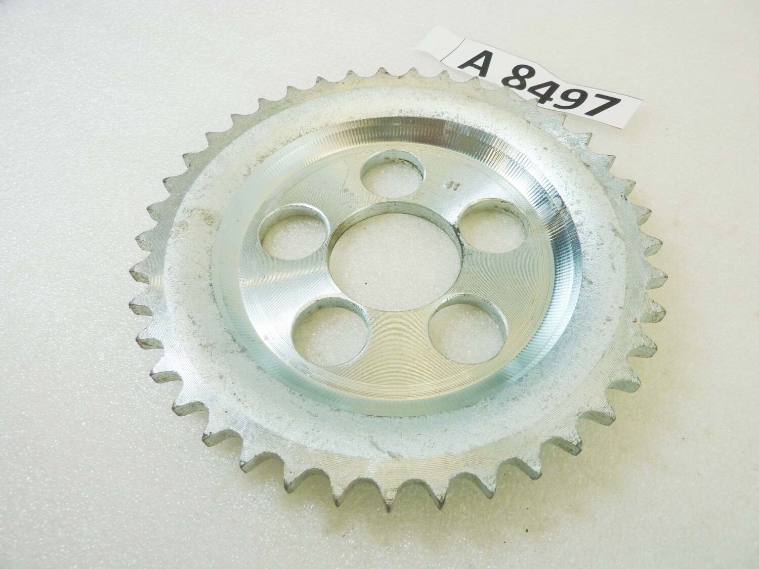 Corona 41 denti passo 428 diam foro centrale 46 mm diam est 171 mm moto epoca Guzzi Gilera Benelli Motobi MV Agusta Morini Malaguti Ducati Cagiva Aprilia vari modelli NUOVO fondo di magazzino vedi foto leggi descrizione - immagine 3
